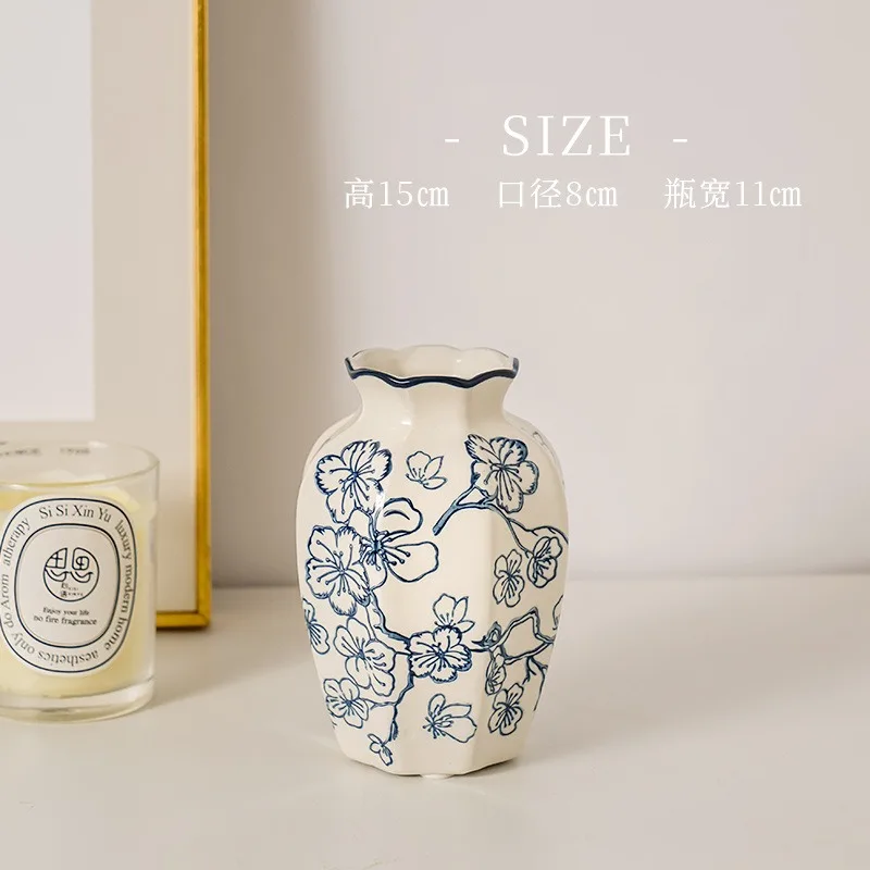 New Chinese Style High-end Blue And White Porcelain Flower Vase