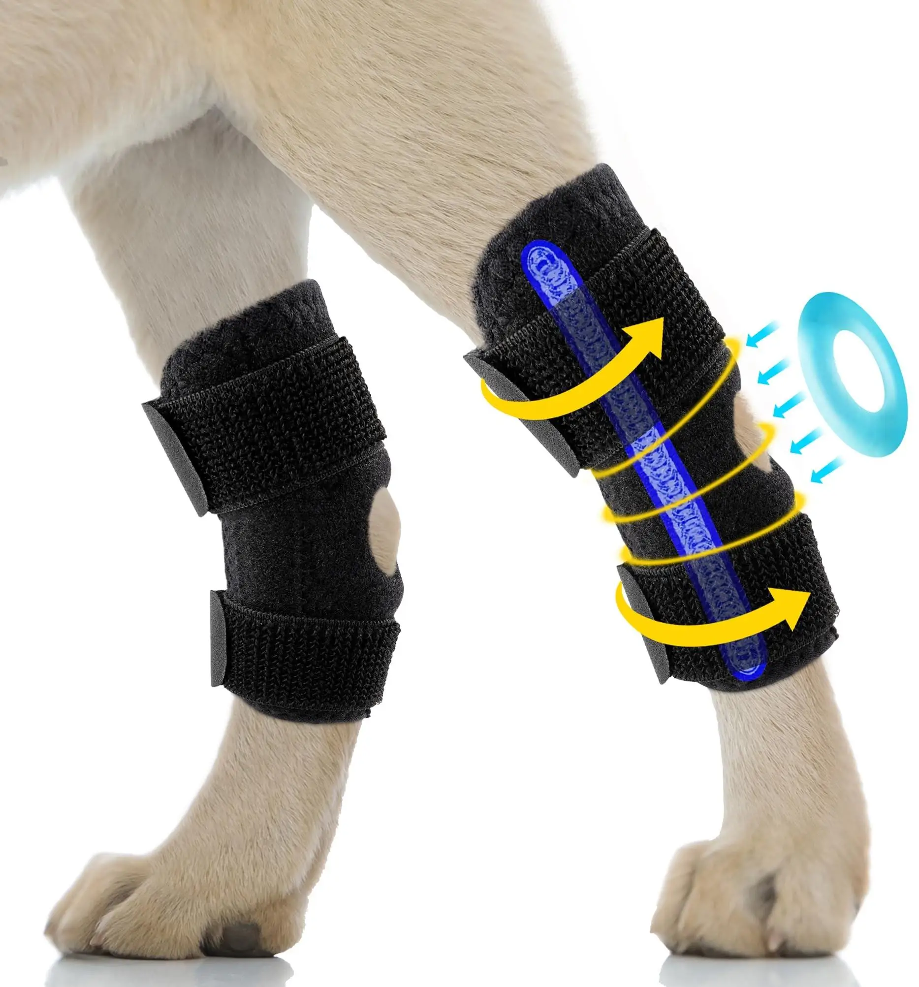 Dog Leg Brace for Back Leg Hock & Ankle, Canine Rear Wrap Sleeve Joint Brace for Torn ACL CCL Hind Leg