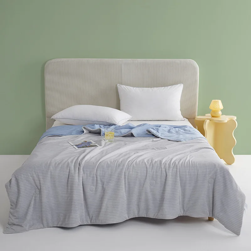 Japanese high Technology stripe woven comfortable cooling blanket cool summer quilt blanket air conditioning for bed bedroom