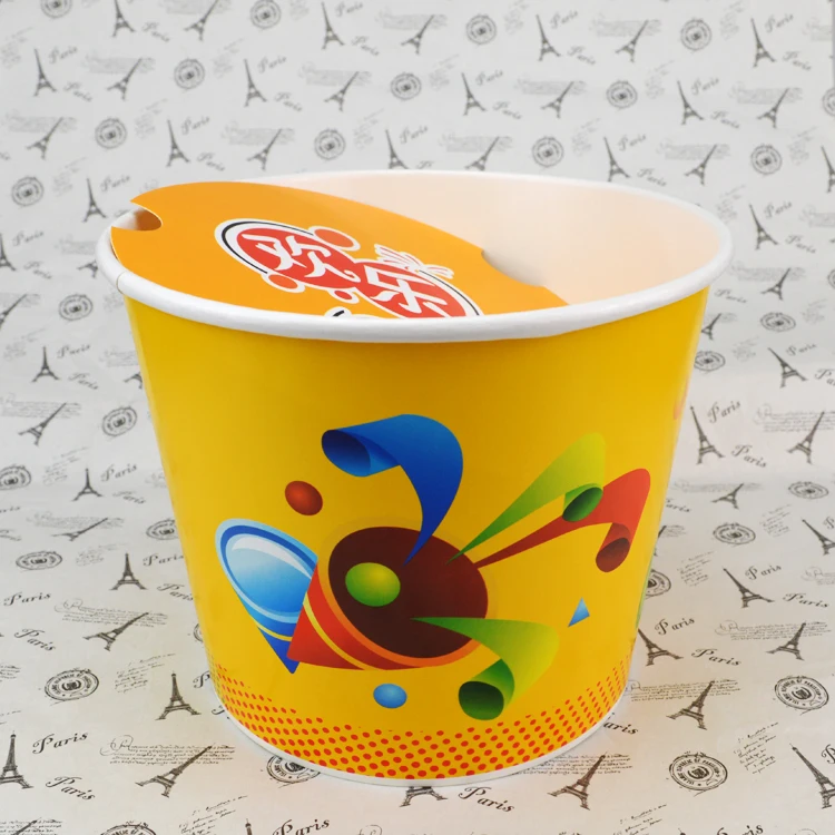 150oz Paper Bucket Fried Chicken Bucket Container with Paper Lid
