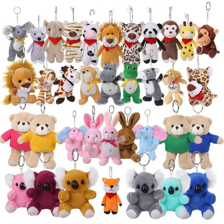 OEM Custom Animated Character Anime Keychain Figures Cheap Cartoon Mini lion Stuffed Animals Plush Toy