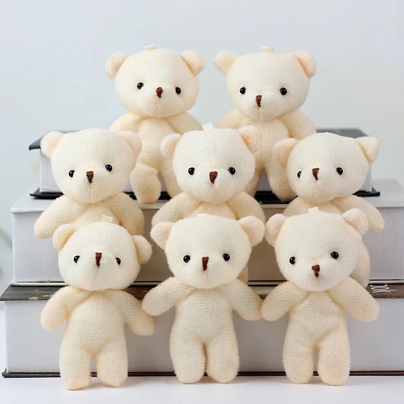 cheap price 11CM small plush teddy bear stuffed mini white bear plush toy
