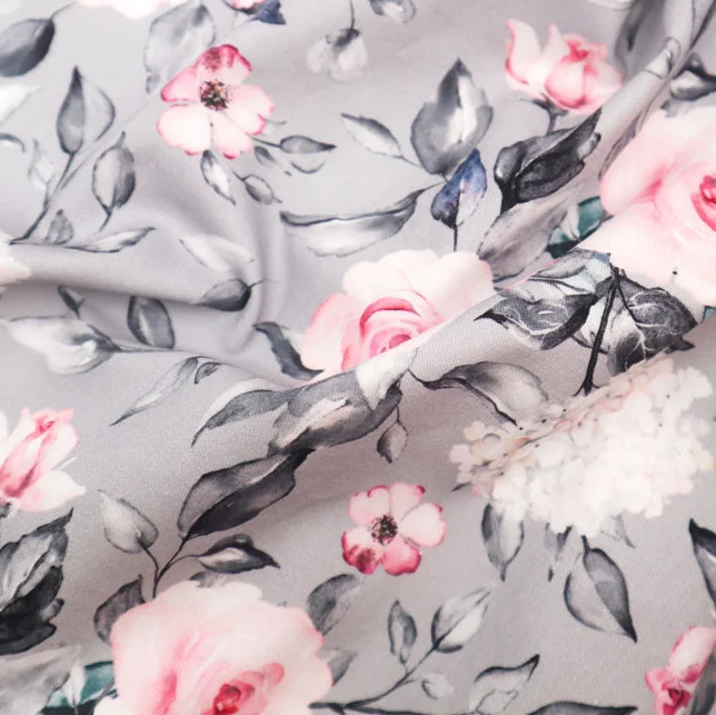 Китайская индивидуальная цифровая печать, экологически чистый текстиль, 100% органический хлопок, саржевая ткань для одежды