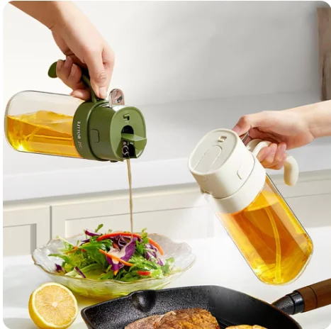 Оптовая продажа распылитель для салата с соевым соусом 550 мл бокал 2 в 1 масла фритюрницы кухонного барбекю