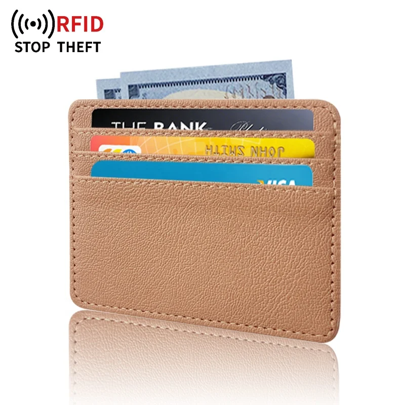 Роскошный кожаный держатель для Карт rfid Бумажник противокражный карт мужчин и женщин