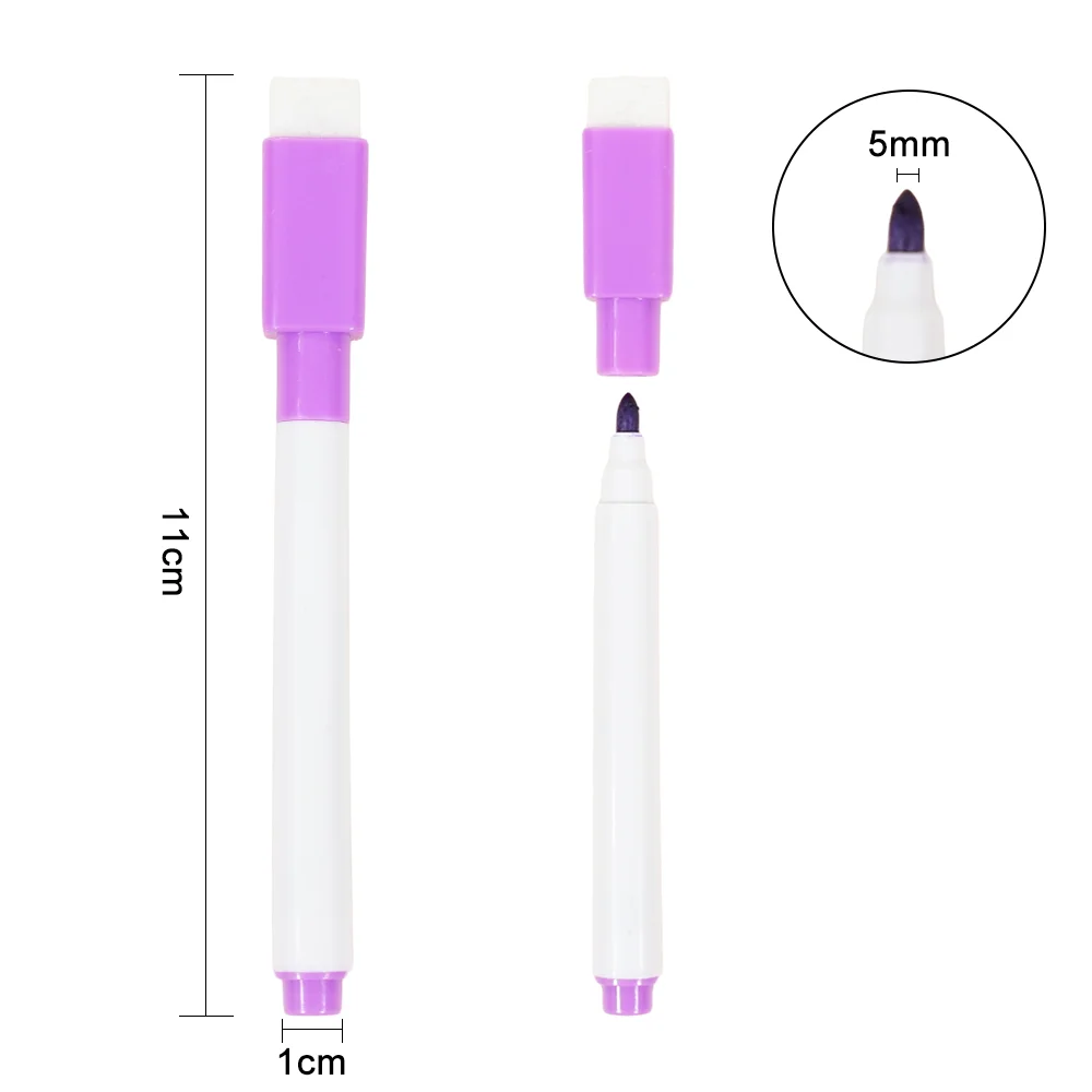 Wholesale Small Black Color Dry Erase Pastel Coloured Magnetic Cute Black Erasable Mini Whiteboard Marker For School Using