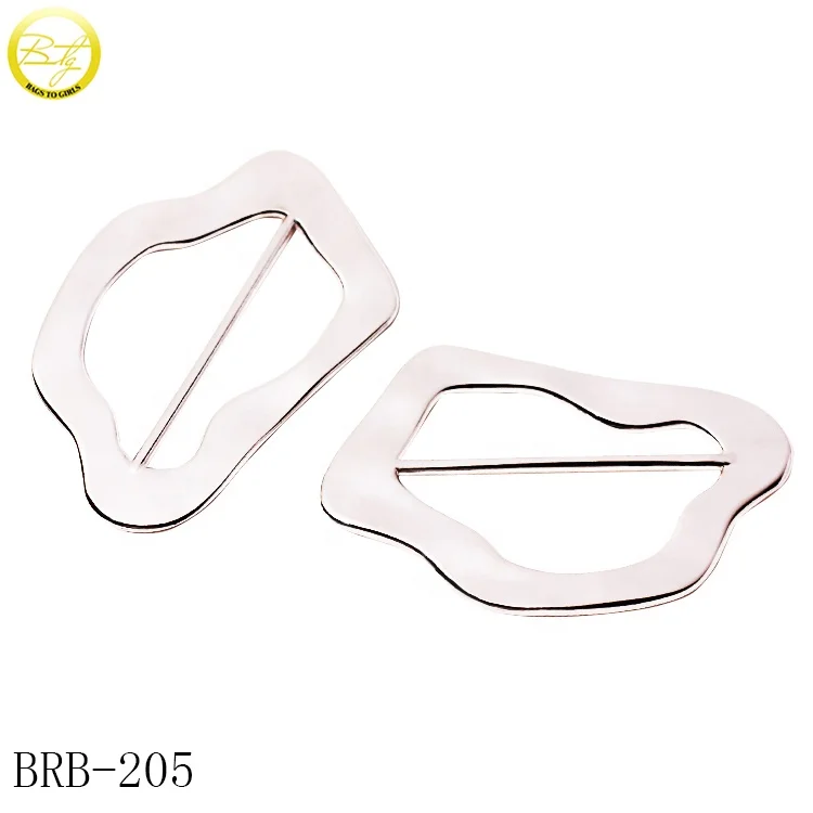 Wholesale cheap bra metal buckle connectors zinc alloy swimwear hardware silver plated slider buckle fasteners