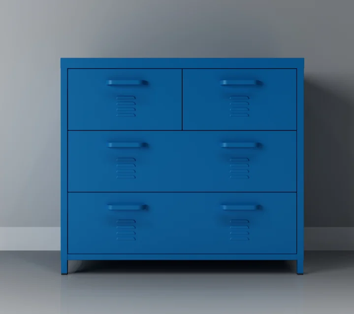 Bedroom 4 drawer steel wardrobe in european style metal cabinets new design