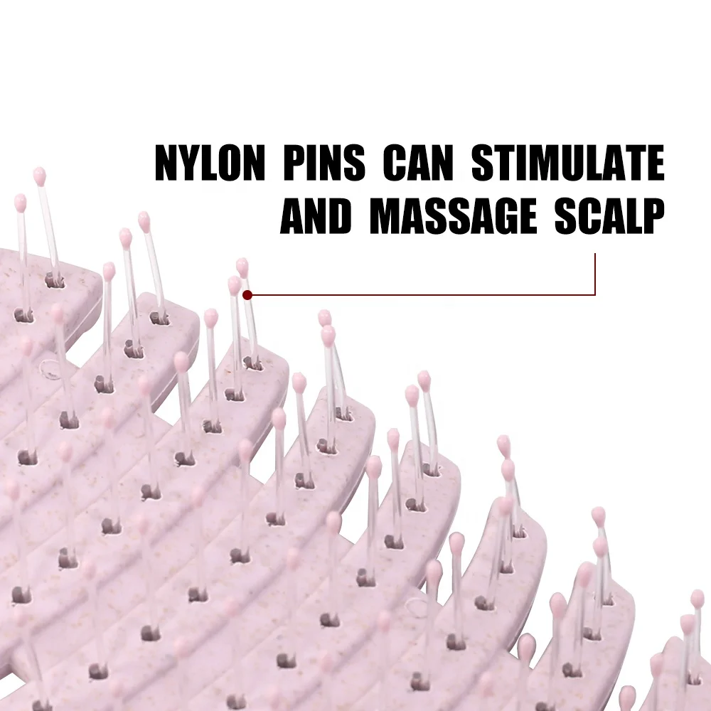 Degradable 2020 New Design Essential Eco Wheat Vent Hair Brush For Curly Hair