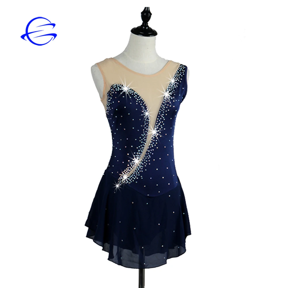 Rhinestones Crystals Inline Speed Figure Ice Skating Dress China