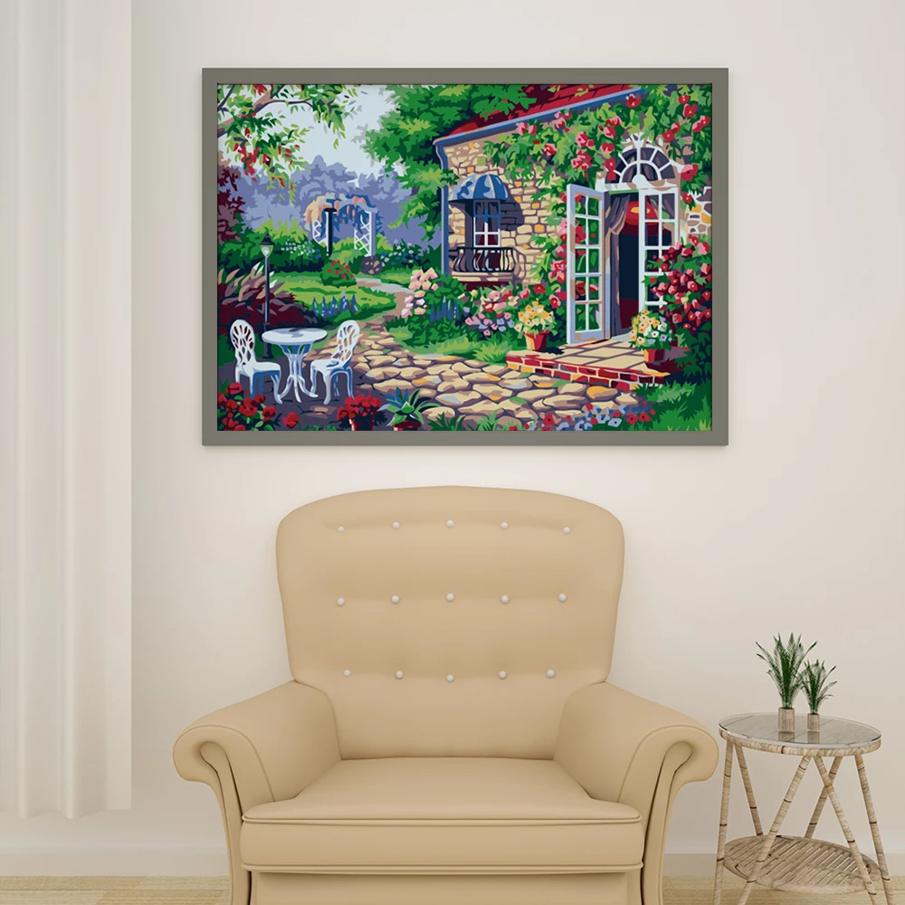  Алмазная живопись My Dream Home Spring вокруг красочных цветов деревьев 40*50 5d сделай