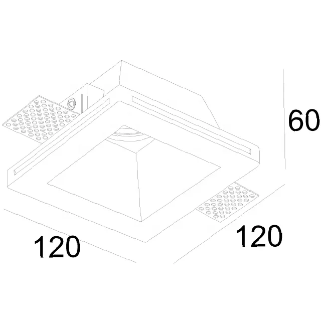 
GDLED down light gypsum indoor plaster material faretti in gesso recessed trimless plaster down light for home 