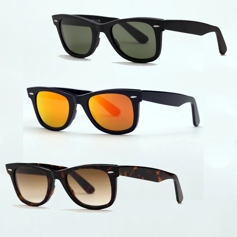 Classic Ray 2140 Luxury Brand Designer Acetate Frame Sunglasses Men Vintage Italy Designer Sun Glasses Women Glass Lens Eyewear