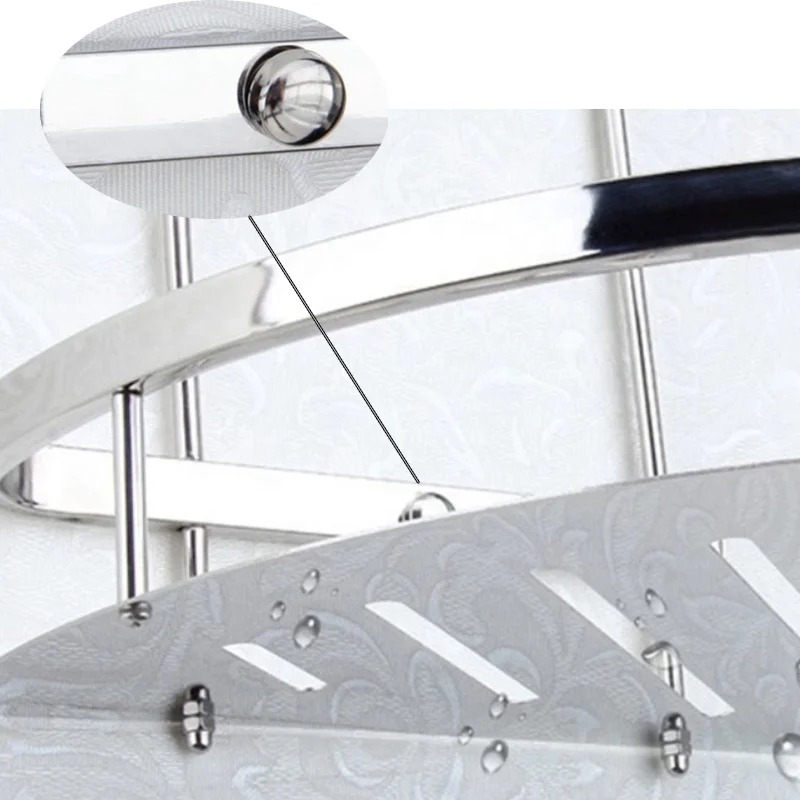 SUS304 stainless steel single-deck Bathroom Corner Shelves made in china