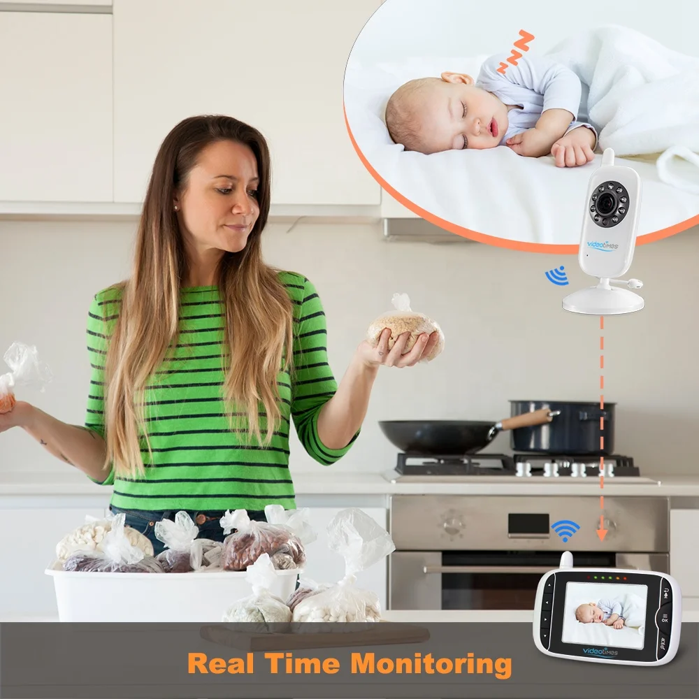 3.2 Inch Wireless Video Baby Monitor with Two-way Talkback, Lullabies baby camera
