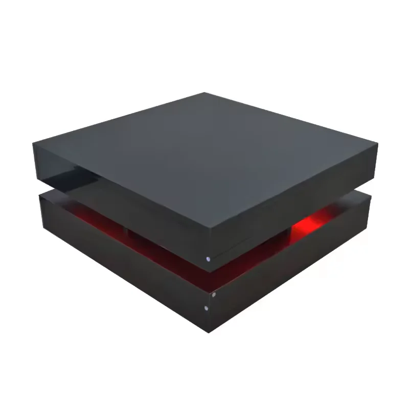 Modern Coffee Table For Living Room High Glossy UV Black Coffee Table  With LED Lights