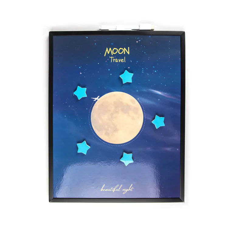 14x11 inch plastic frame  printed art paper four color printing foil moon and star Magnetic Custom  Printing Dry Erase Board