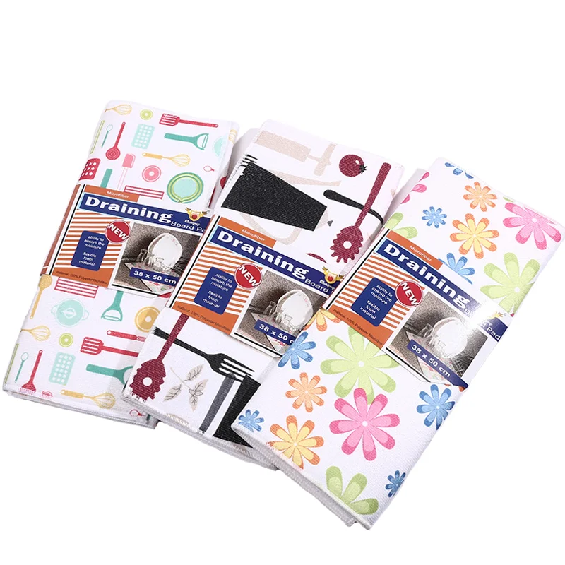 
Microfiber Printed Kitchen Dish Drying Mats 