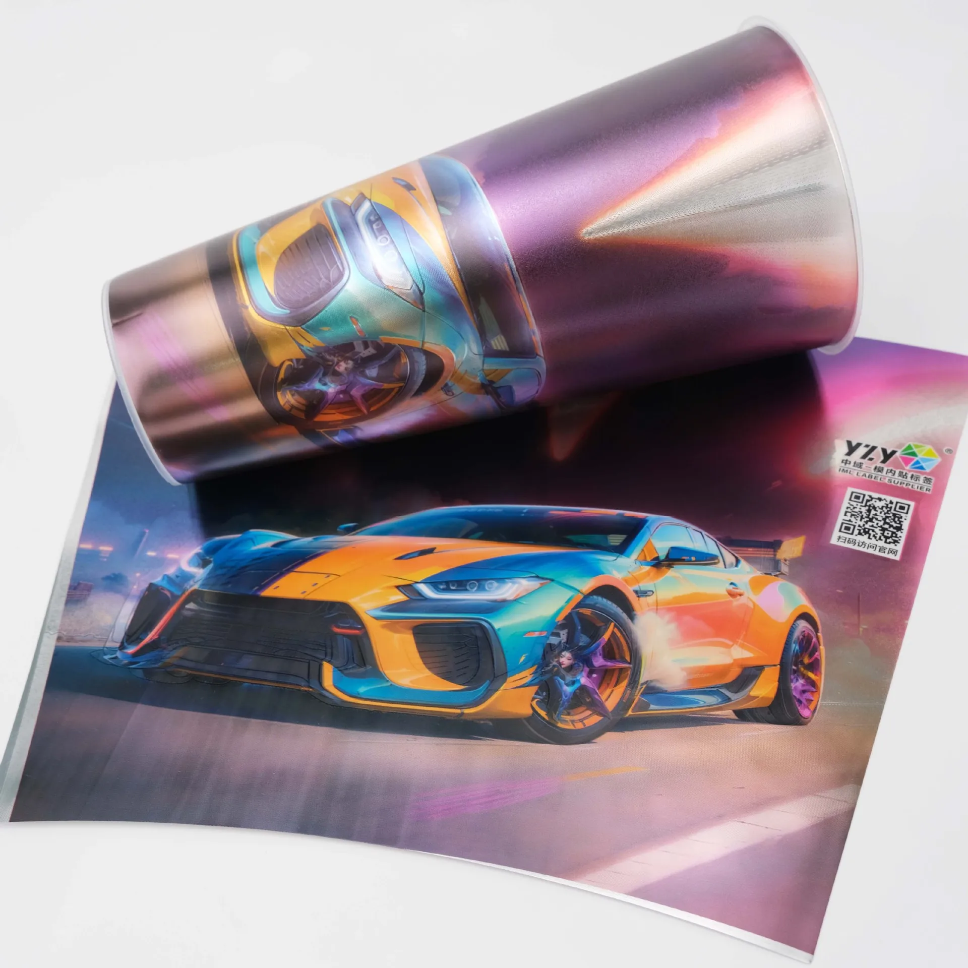 IML Opp Labeling Custom Printing Beverage cup cas IML in mold label for injection molding machine chocolate spread containers