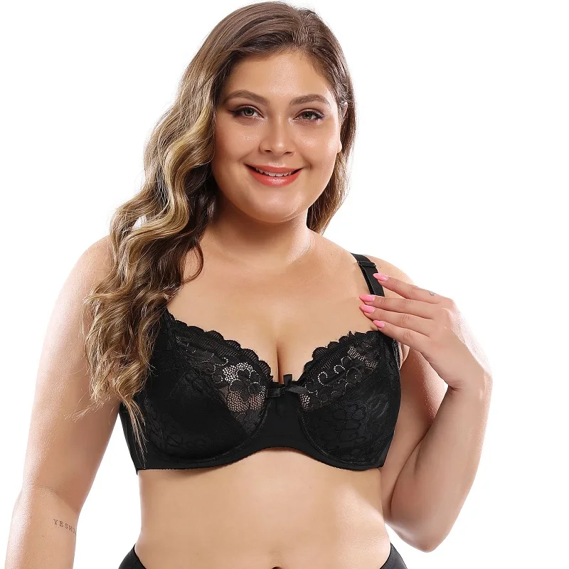 2021Plump sexy female ultra-thin plus E cup underwear sexy lady bra