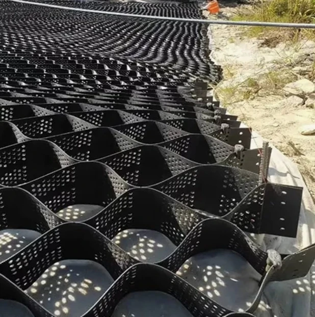 Honeycomb Geocell for Roadbed Slope Protection HDPE Material With Embossed Punching Welding Plastic Cells for Grass Planting