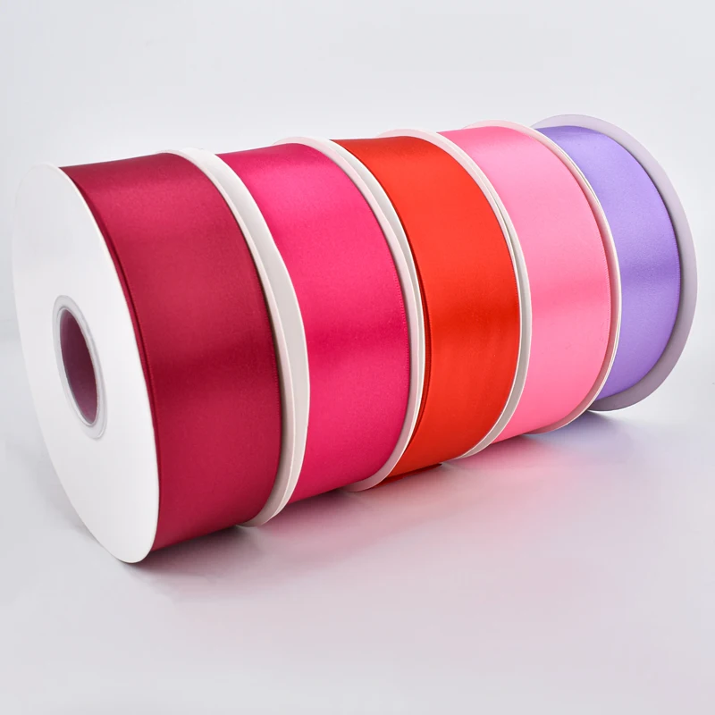 In stock Mixed Colors Polyester Single Double Face satin ribbon 1.5 inch 100 yards Satin Ribbons Roll