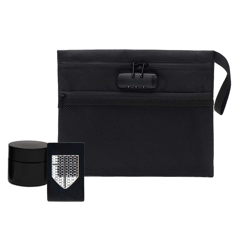 Pocket Smell Proof Bag with Combination Lock and Activated Carbon Lining