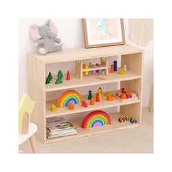 Toys Storage Kids Bookcase Book Shelf Wood Children Bookshelf