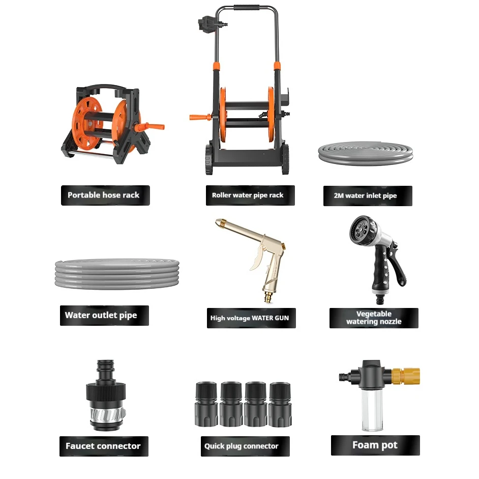 Detailing Cars Wash Gun Pump Set High Pressure Water Tube Cleaner Multi-Function Automatic Water Pipe Rewinder Car Gun Washer