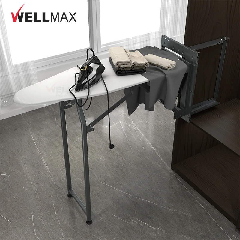 WELLMAX Выдвижная гладильная доска компактное настенное крепление Складная для гардероба