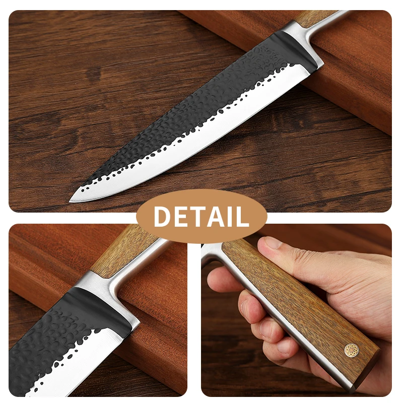 Высокоуглеродный молоток с черным покрытием профессиональные наборы ножей для шеф-повара 5Cr15Mov Набор японских кухонных из нержавеющей стали