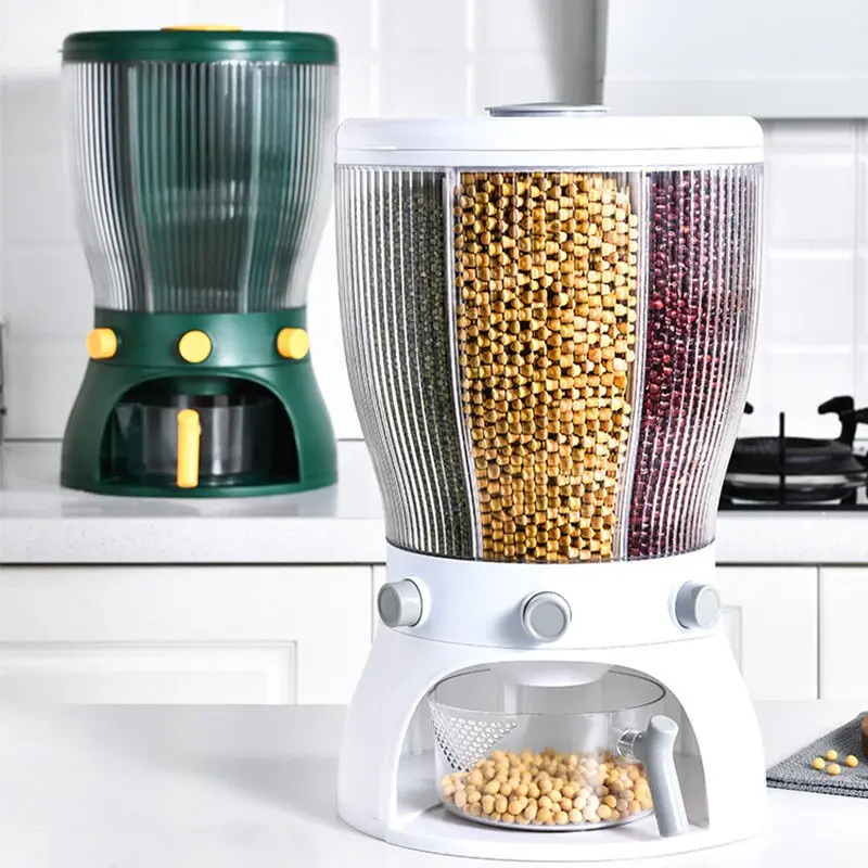 Household 20 kg moisture-proof sealed storage kitchen rice VAT grain and cereals rotating four gram rice bucket