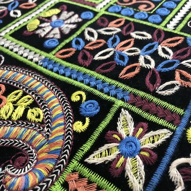 HA-16544 Bohemia new fashion Multicolor folk-custom Velvet luxury embroidered gown 3d fabric