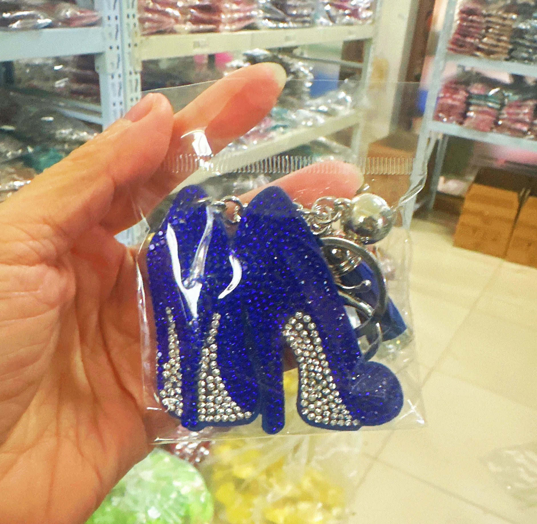 Red DST Bling Rhinestone High Heel Keychain Sorority Shoe Key Chain Statement Shoe Tassel Keychain