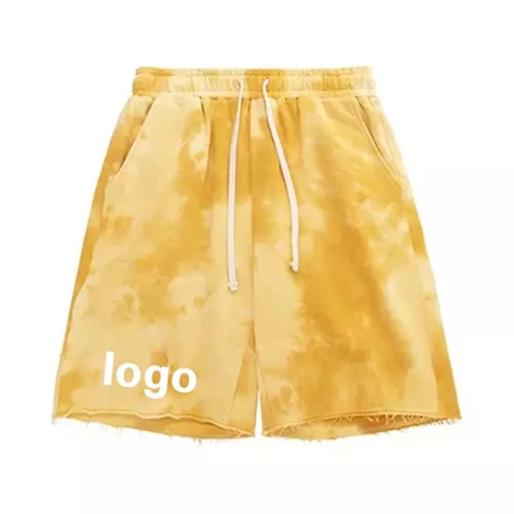 New 2022 Mens Plain or Tie die Print Tech Fleece Sweat shorts with Bonded Tape Pocket