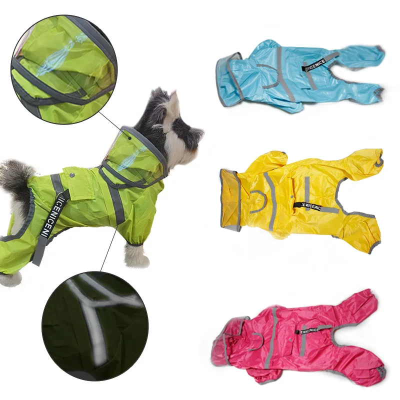 Factory stock wholesale Pet Rainy Days Waterproof Large Dog Clothes Raincoat Jacket of pet clothes clothing