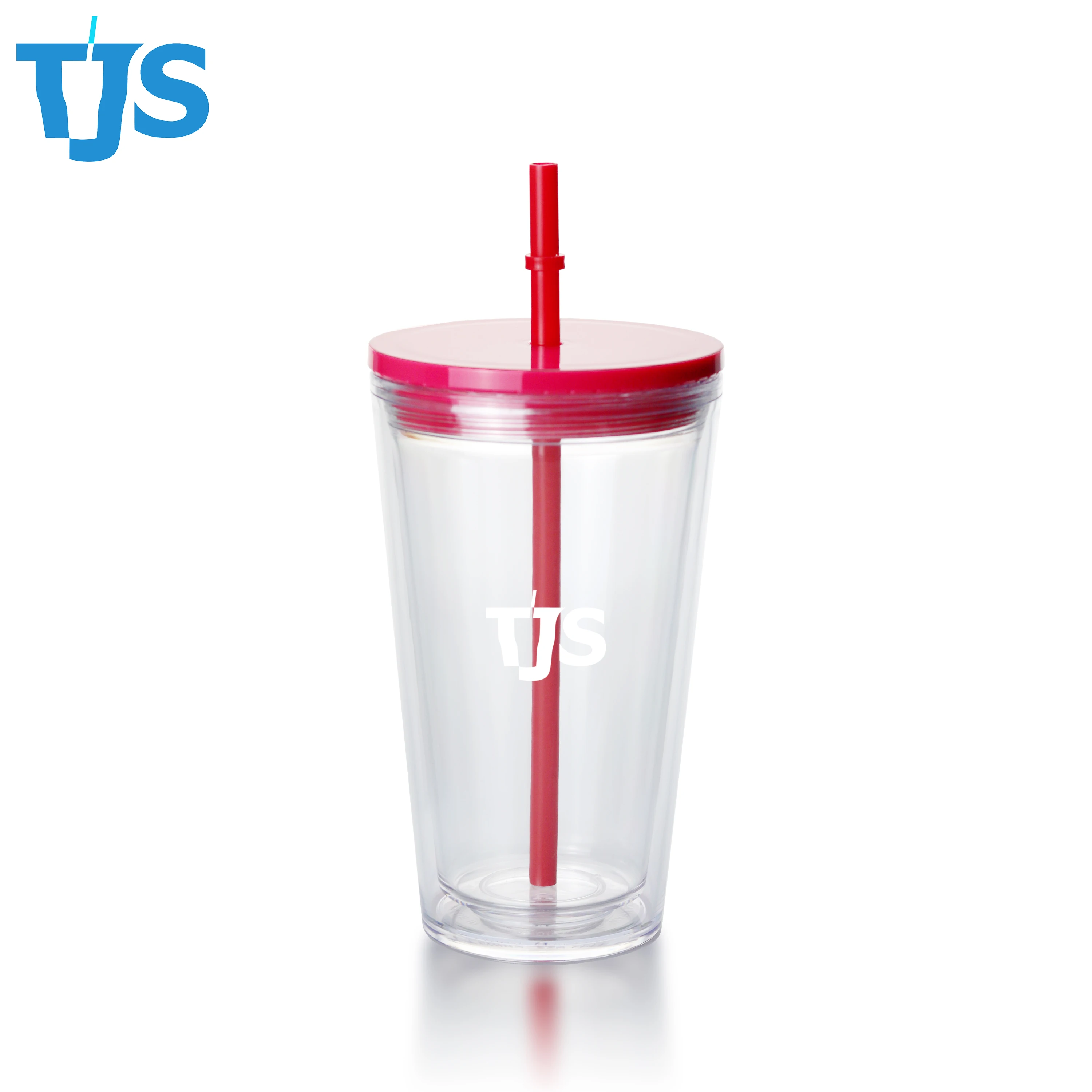 16oz 20oz 24oz double layer plastic Straw cup Coffee cup Plastic frosted instant drinking tumbler cup