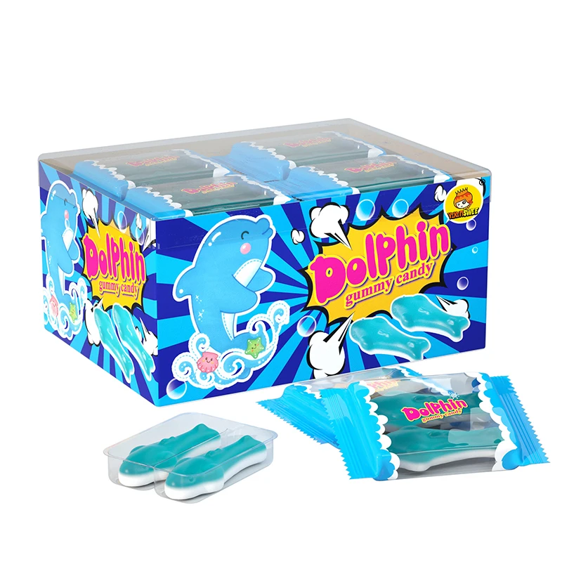Wholesale Custom Private Label Sweet Blue Shark Shape Gummy Candy