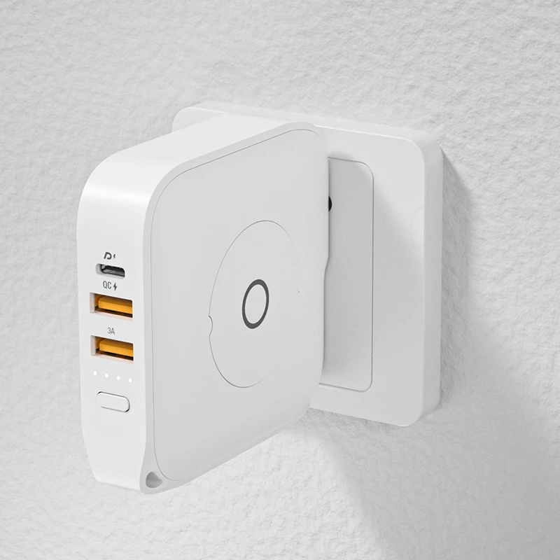 Лидер продаж 4 в 1 Беспроводное настенное зарядное устройство с магнитным беспроводным мобильным блоком питания 10000 мАч с вилкой US UK EU