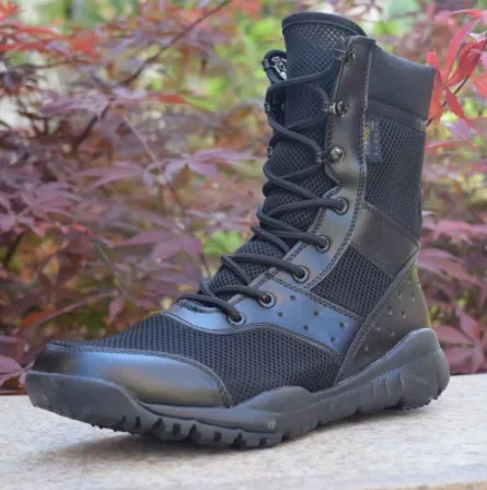 Summer Combat Boot Men Women Climbing Training Lightweight Waterproof Tactical Boots Outdoor Hiking Breathable Mesh Shoes