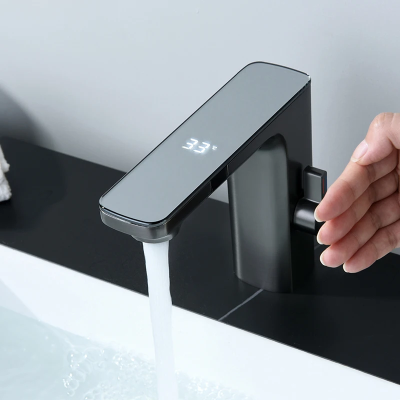 Bathroom Hotel   Design Auto Water Tap Induction Vanity Faucet Automatic Touchless Faucet Sensor Basin Tap Sink Faucet