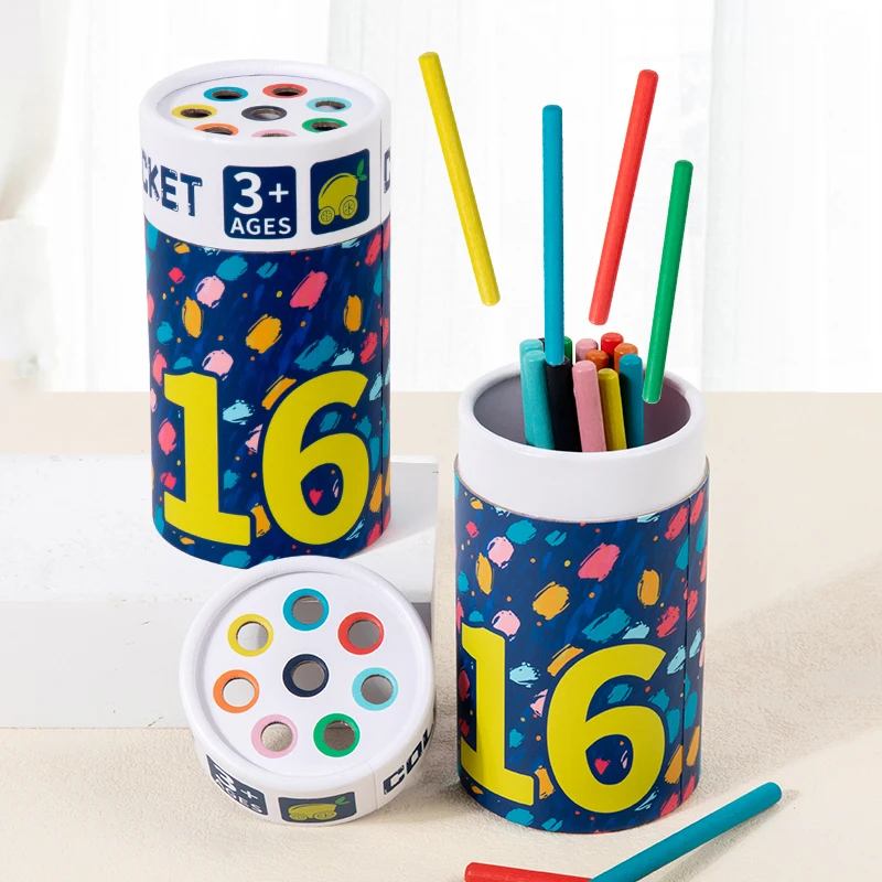 Factory Price New Arrival color sorting bucket toy wooden color cognitive toy montessori educational toys kids