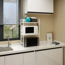 Multifunction metal kitchen shelves 3 tier kitchen adjustable storage rack for  utensil stand