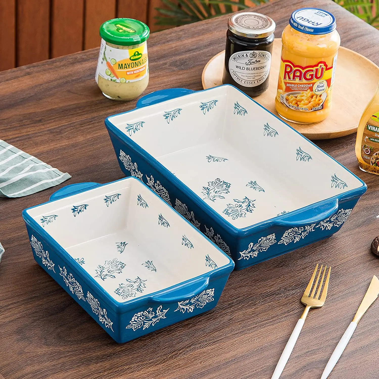 Baking Dish Ceramic Lasagna Pan Casserole Dish 3 Pieces Bakeware Sets Baking Dishes Baking Set