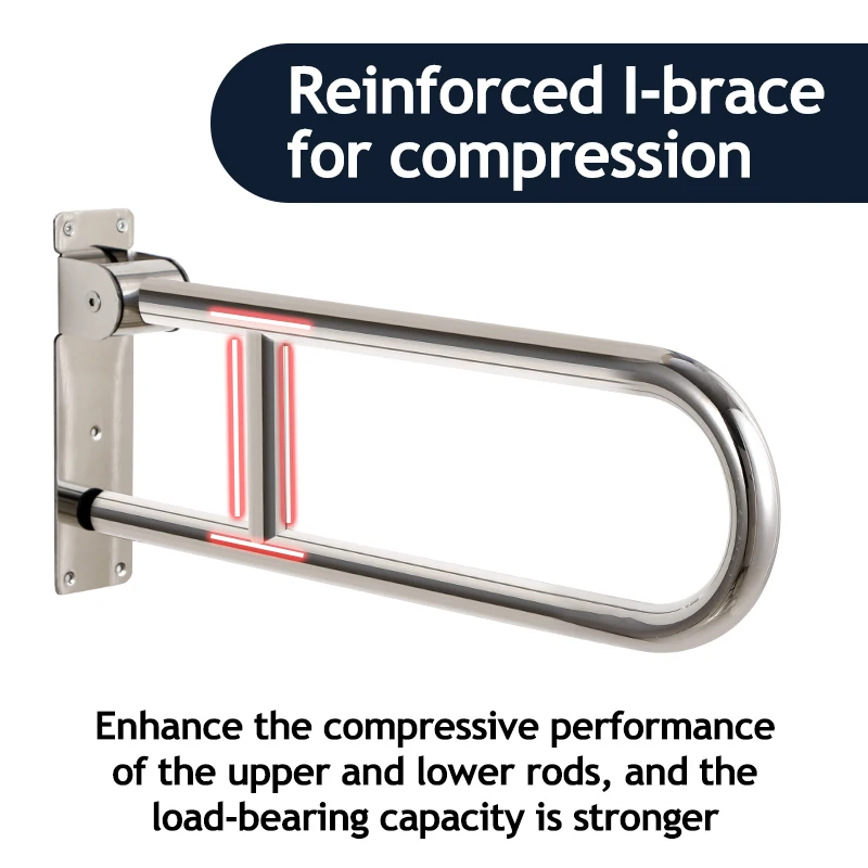 anti-slip toilet grab bar stainless steel handicap safety handrails disabled flip-up bathroom grab bars with paper holder