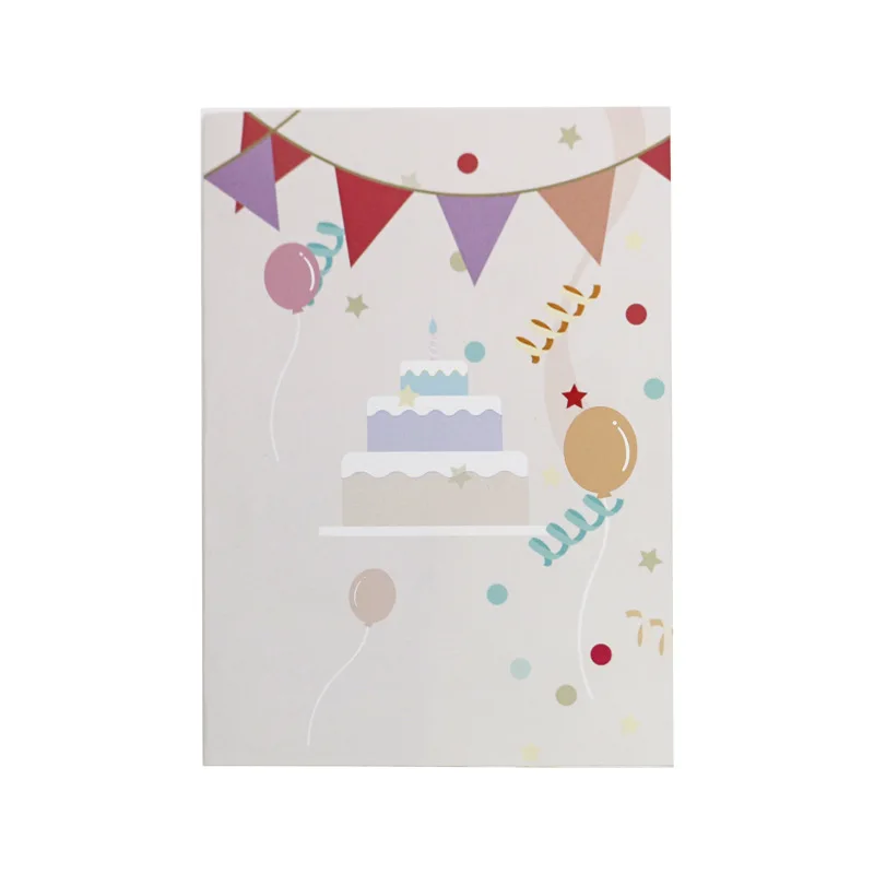 
Custom Creative Happy Birthday Christmas Balloon Blessing Greeting 3D Pop-up Cards 