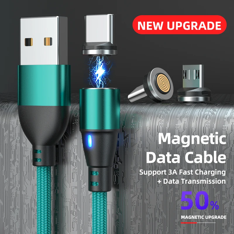 18W USB A to USB C Micro ipro magnetic Charging Cable 3in1 Fast Quick Charging Multi Nylon Braided Data Sync Cord Type A to C Ca