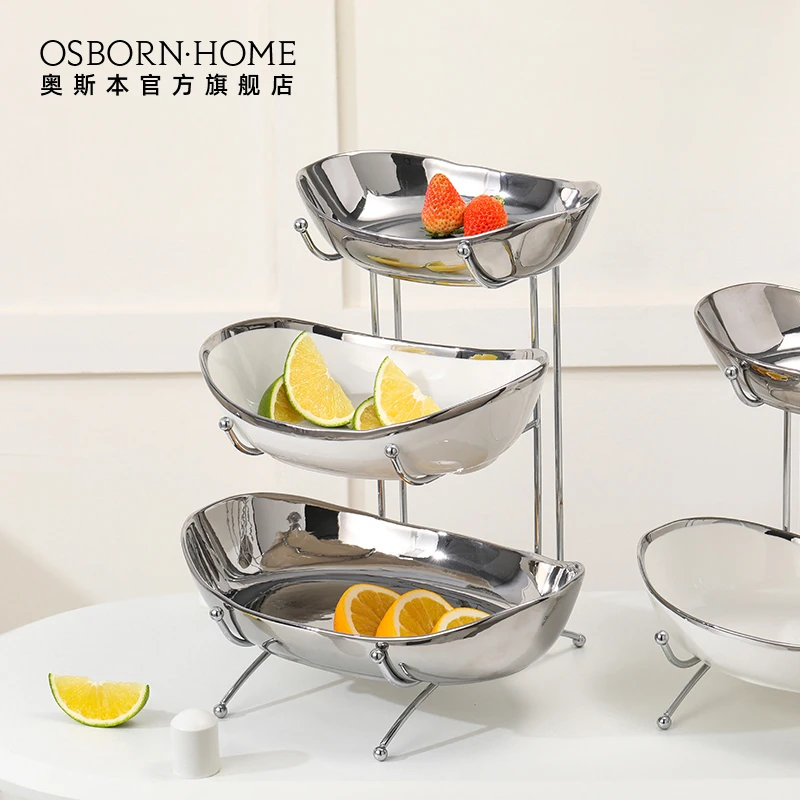 OSBORN New decoration ceramic 2/3 layer cake stand set multi-layer dessert stand display stand fruit plate for party wedding