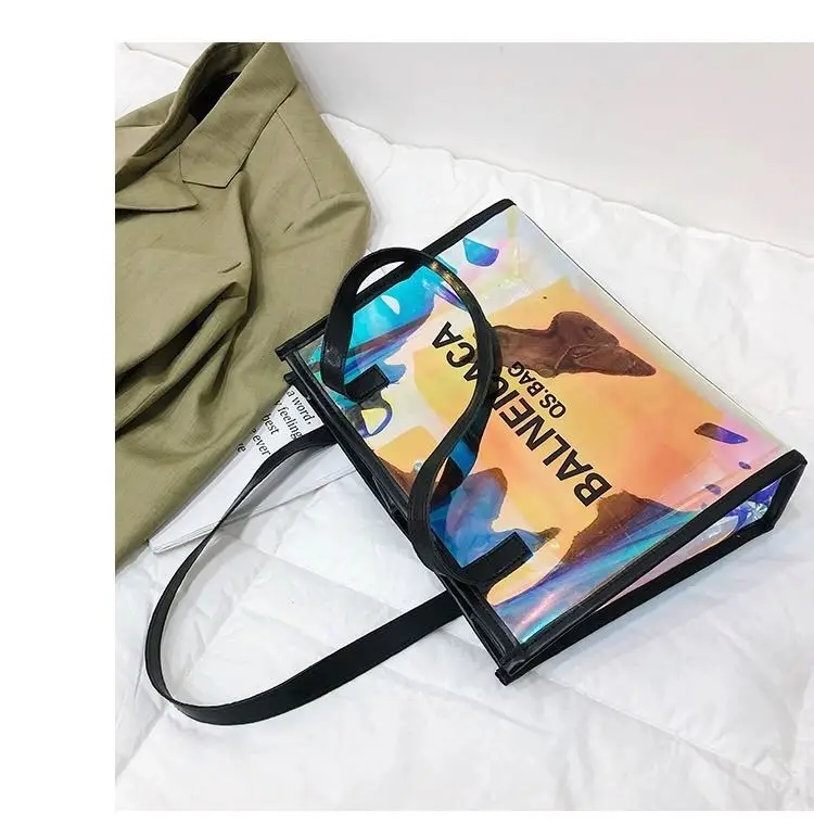 2020 fashion tote bag new design tote bag pvc custom logo holographic bags