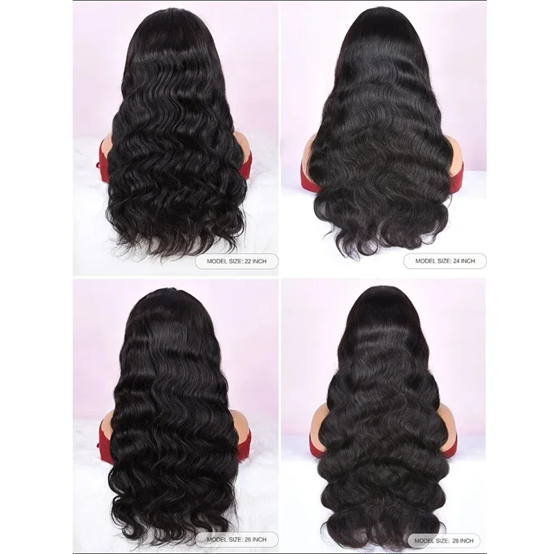 Nobel 13X4 Body Wave Frontal Wig Glueless Pre-plucked Lace Wigs Transparent Lace Front Human Hair Wigs for Women Brazilian Remy